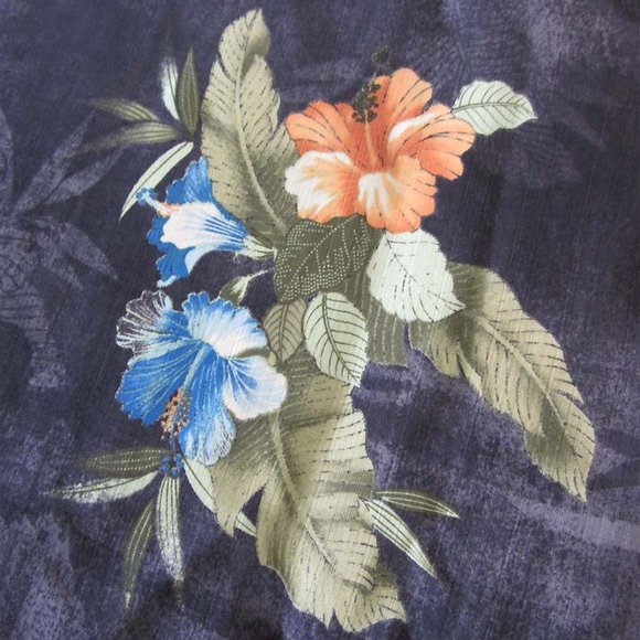 NWT TOMMY BAHAMA Palm Sketch SS floral pattern silk shirt XL - Picture 4 of 5